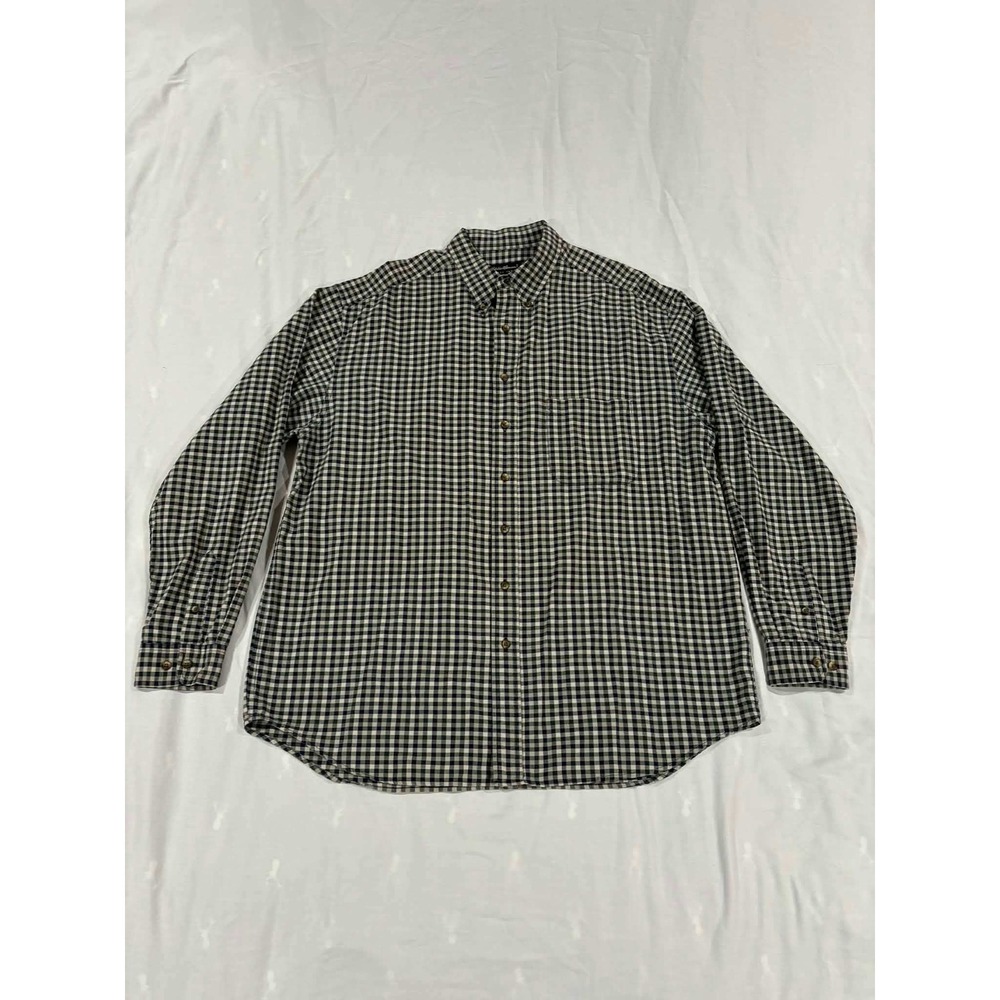 Eddie‎ Bauer Mens Plaid Button Down Shirt Long Sleeve Cotton XL Tall